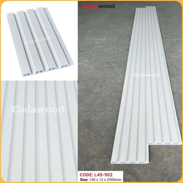 Tấm Nhựa Ốp Tường Lam 4 Sóng Thấp Màu Trắng Galawood L4S-902
